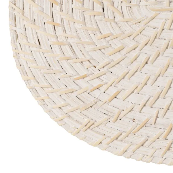 Table Mat White Bamboo Rattan 40 x 30 x 0,5 cm
