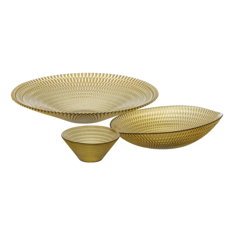 Salad Bowl Yellow Crystal 14 x 14 x 6 cm