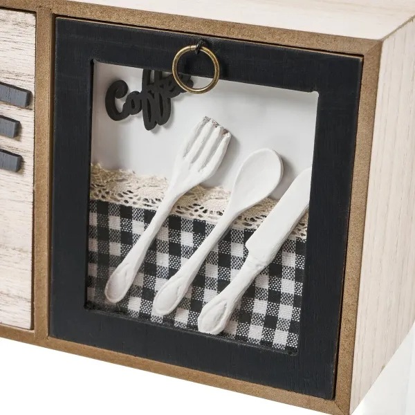 Box for Infusions Multicolour Wood Cloth Iron Polyresin MDF Wood 40 x 11 x 15 cm