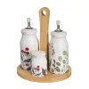 Eļļas un etiķa komplekts BERRIES Balts Sarkans Zaļš Koks Keramika 210 ml 21 x 8,5 x 18 cm 4 Daudzums