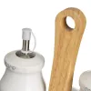 Oil and Vinegar Set BERRIES White Red Green Wood Stoneware 210 ml 21 x 8,5 x 18 cm 4 Pieces