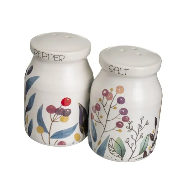 Eļļas un etiķa komplekts BERRIES Balts Sarkans Zaļš Koks Keramika 210 ml 21 x 8,5 x 18 cm 4 Daudzums