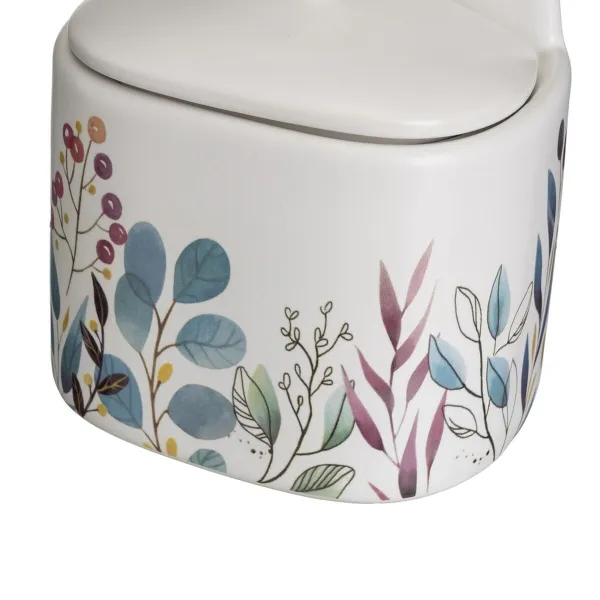 Sālstrauciņš ar Vāku BERRIES Balts Sarkans Zaļš Keramika 500 ml 12 x 8,5 x 15 cm
