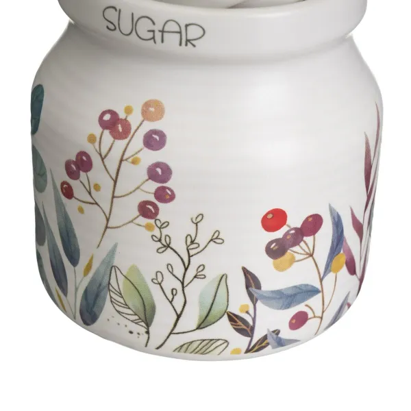 Piena un cukura trauks BERRIES Balts Sarkans Zaļš Keramika 250 ml 18,5 x 9 x 10 cm