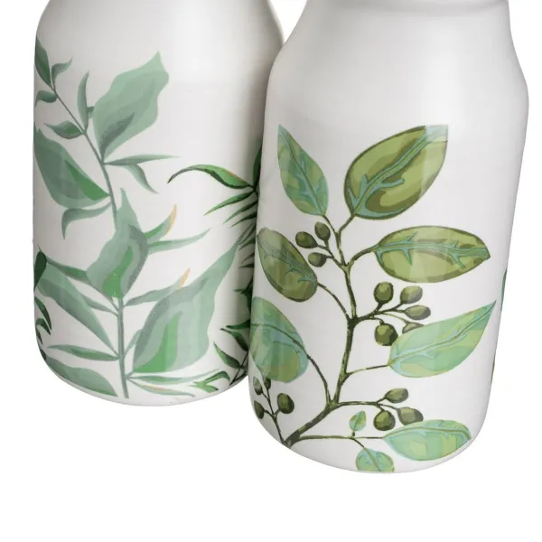Aliejaus ir acto rinkinys GREENS Balta Žalia Medžio Keramikos dirbinys 210 ml 21 x 8,5 x 18 cm 4 Dalys