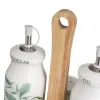 Eļļas un etiķa komplekts GREENS Balts Zaļš Koks Keramika 210 ml 21 x 8,5 x 18 cm 4 Daudzums