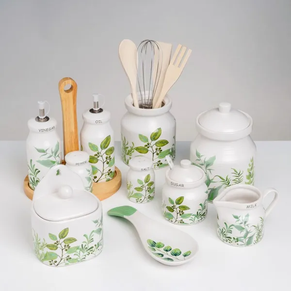 Kannellinen suolasirotin GREENS Valkoinen Vihreä Kivitavara 500 ml 12 x 8,5 x 15 cm
