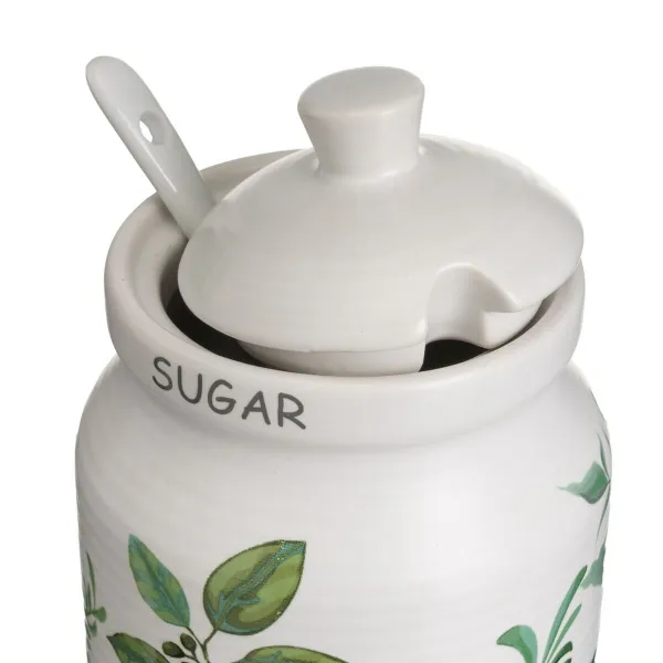 Piena un cukura trauks GREENS Balts Zaļš Keramika 250 ml 18,5 x 9 x 10 cm