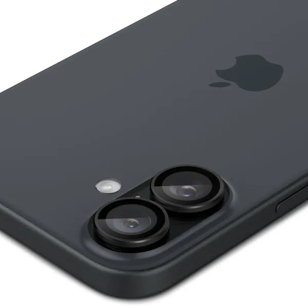 Spigen Optik Pro GLAS.TR EZ Fit Camera Protector 2-Pack - Lens Protector for iPhone 17 / 16 / 16 Plus (2 pcs) (Black)