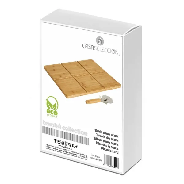 Pizzaleikkuri Luonnollinen Bambu 40 x 30 x 1,5 cm