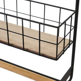 Держатель для полотенец Чёрный Натуральный Железо 34 x 11 x 39 cm