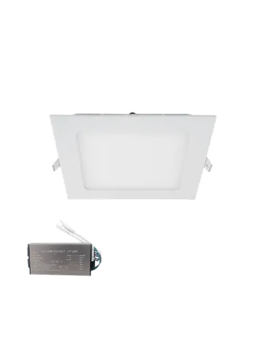 STELLAR LED PANEL SQUARE RECESSED MOUNT 12W 2700K+ EMERGENCY KIT