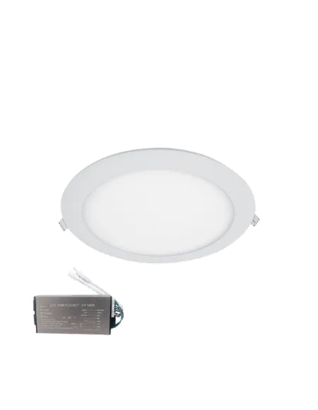 STELLAR LED PANEL ROUND RECESSED MOUNT 24W 2700K+ EMERGENCY KIT