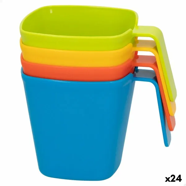 Set of Mugs Aktive Multicolour 390 ml Picnic 24 Units 4 Pieces