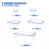 Stacionarių hermetiškai uždarytų virtuvinių konteinerių rinkinys Max Home 29 x 12 x 20 cm 6 vnt.