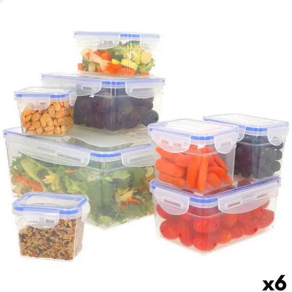Stacionarių hermetiškai uždarytų virtuvinių konteinerių rinkinys Max Home 27 x 12 x 20 cm 6 vnt.