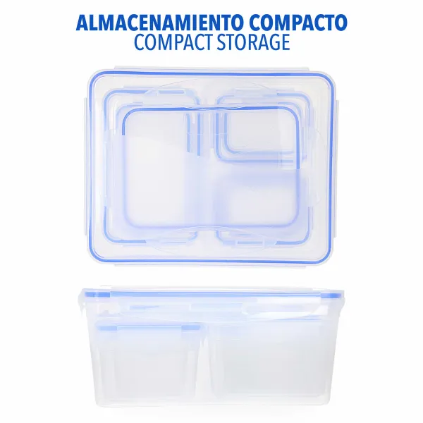 Setti pinottavia ilmatiiviitä keittiörasioita Max Home 27 x 12 x 20 cm 6 osaa