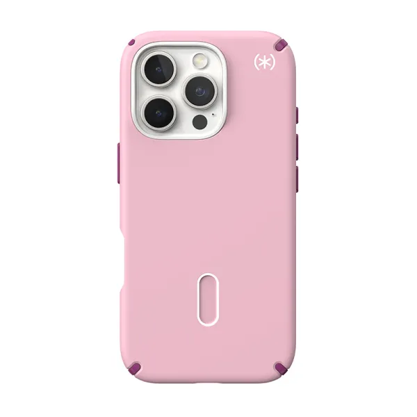 Speck Presidio2 Pro ClickLock & MagSafe - iPhone 16 Pro Case (Wednesday Pink / Boysenberry Purple / White)