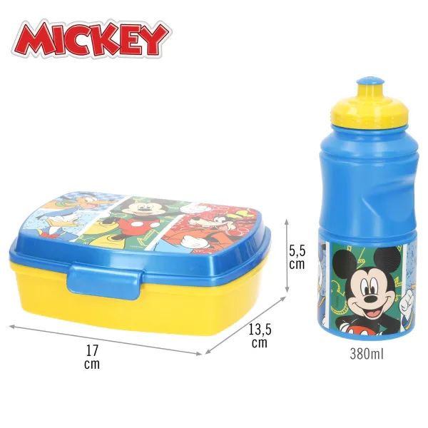 Контейнер для обеда с аксессуарами Mickey Mouse Пластик 380 ml 17 x 5,5 x 13,5 cm (6 штук)