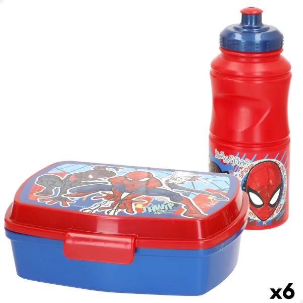 Eväsrasia aterimilla Spider-Man Muovinen 380 ml 17 x 5,5 x 13,5 cm (6 osaa)