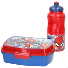 Контейнер для обеда с аксессуарами Spider-Man Пластик 380 ml 17 x 5,5 x 13,5 cm (6 штук)