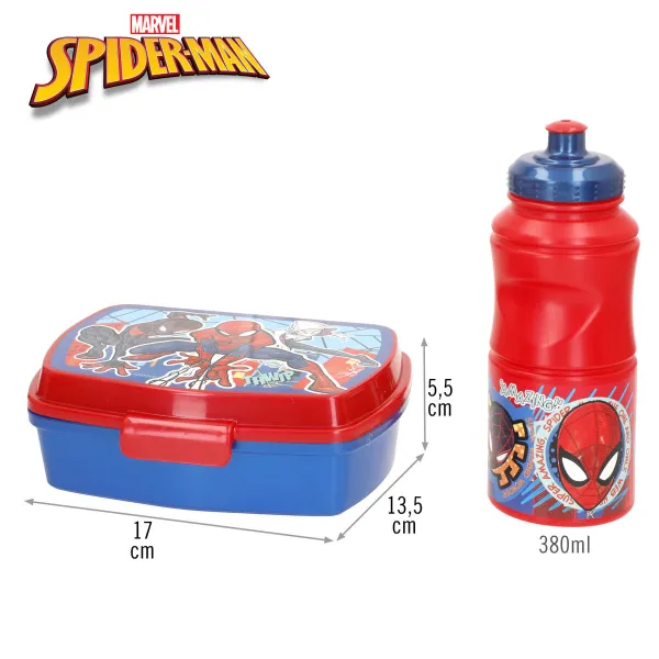 Контейнер для обеда с аксессуарами Spider-Man Пластик 380 ml 17 x 5,5 x 13,5 cm (6 штук)