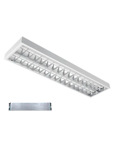 LENA-V WITH LED (1200MM) 2X18W 6400K RECESSED MOUNTING 1195X295mm WITH BLOCK