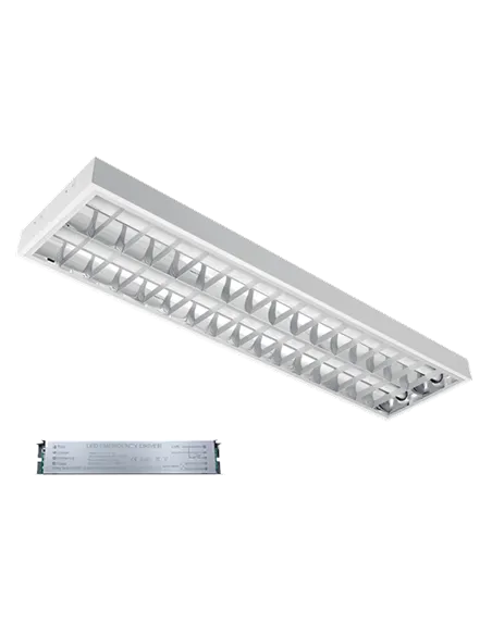 LENA-V WITH LED (1200MM) 2X18W 6400K RECESSED MOUNTING 1195X295mm WITH BLOCK