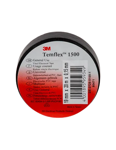 TEMFLEX 1500 ELECTRICAL TAPE 20M/19MM BLACK