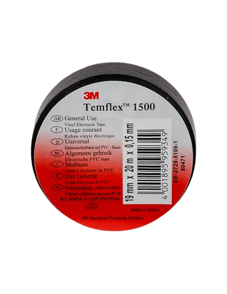 TEMFLEX 1500 ELECTRICAL TAPE 20M/19MM BLACK