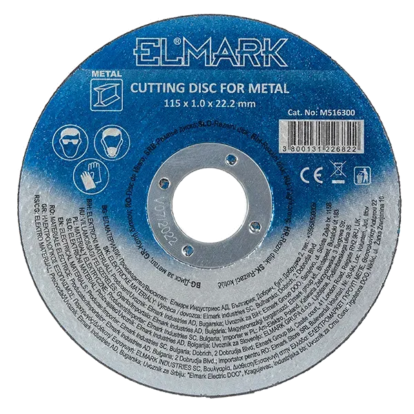 CUTTING DISK FOR METAL 115x1.0x22.2mm