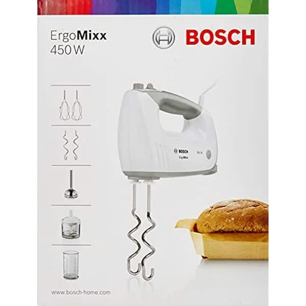 Multifunkcionāls Rokas Blenderis Ar Papildus Piederumiem BOSCH MFQ36480 Balts Pelēks 450 W