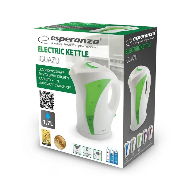 Virdulys Esperanza EKK018G  Balta Žalia Spalvotas Plastmasinis 2200 W 1,7 L