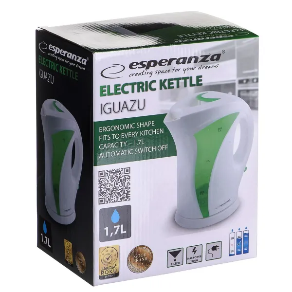 Virdulys Esperanza EKK018G  Balta Žalia Spalvotas Plastmasinis 2200 W 1,7 L