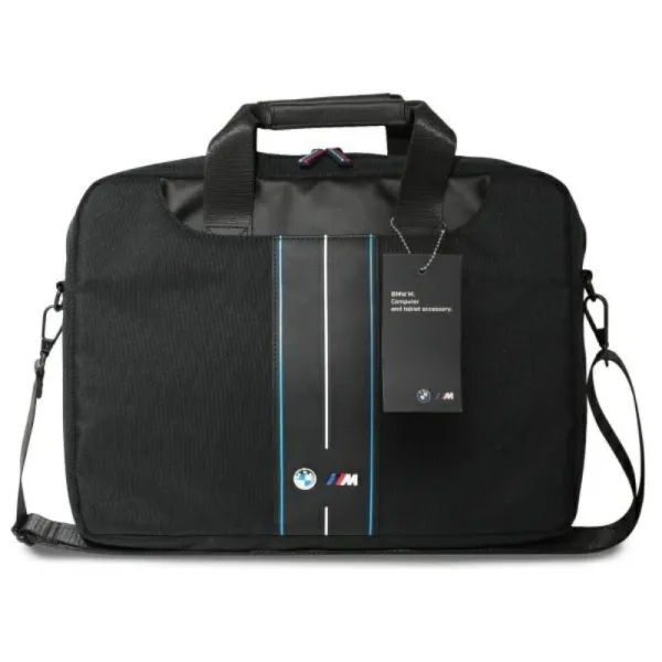 BMW Nylon Blue Stripe - Laptop Bag 16" (Black)