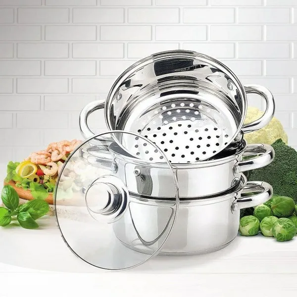 Пароварка с кастрюлей Feel Maestro MR-2900-18 Сталь Cтекло Нержавеющая сталь 2 L