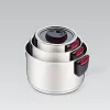 Casserole with Lid Feel Maestro MR-3530-6 Red Black Steel Stainless steel Plastic Ø 24 cm Ø 20 cm Ø 16 cm 1,5 L 5,8 L 3,2 L (6 P