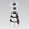 Casserole with Lid Feel Maestro MR-3530-6 Red Black Steel Stainless steel Plastic Ø 24 cm Ø 20 cm Ø 16 cm 1,5 L 5,8 L 3,2 L (6 P
