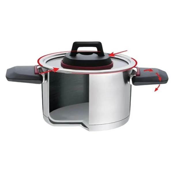 Casserole with Lid Feel Maestro MR-3530-6 Red Black Steel Stainless steel Plastic Ø 24 cm Ø 20 cm Ø 16 cm 1,5 L 5,8 L 3,2 L (6 P