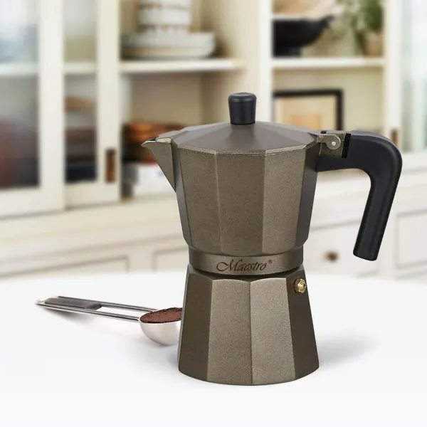 Itāļu Kafijkanna Feel Maestro MR-1666-6-BROWN Melns Bronza Alumīnijs 300 ml 6 Tasītes