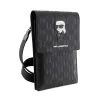 Karl Lagerfeld Saffiano Monogram Ikonik - Phone crossbody bag (black)