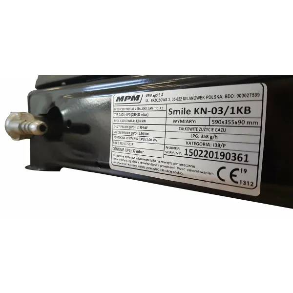 Dujinė viryklė Mpm SMILE-KN-03/1KB                 57 cm 5200 W
