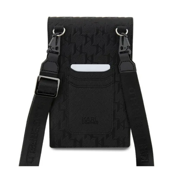 Karl Lagerfeld Saffiano Monogram Ikonik - Phone crossbody bag (black)
