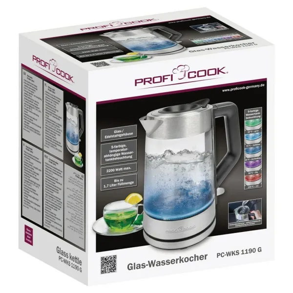 Tējkanna Proficook PC-WKS 1190 G Sudrabains 2200 W 1,7 L