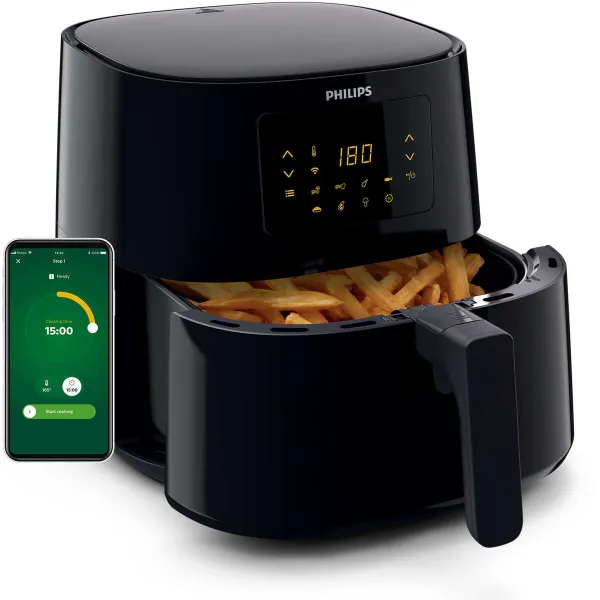 Аэрофритюрница Philips HD9280/70 Чёрный Серебристый 2000 W 6,2 L