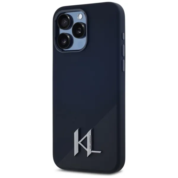 Karl Lagerfeld Silicone Shadow Metal Initial MagSafe - Case for iPhone 15 Pro Max (black)
