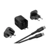 Energizer Ultimate - Multiplug EU / UK / US GaN 20W PD mains charger + USB-C cable (Black)