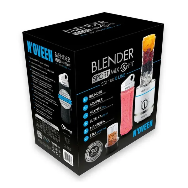 Blenderis-Krūze N'oveen SB1100 Balts 300 W 600 ml