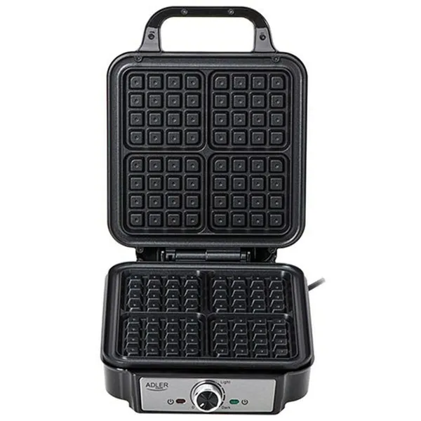 Vohvelikone Adler AD 3083 Musta Hopeinen 1800 W