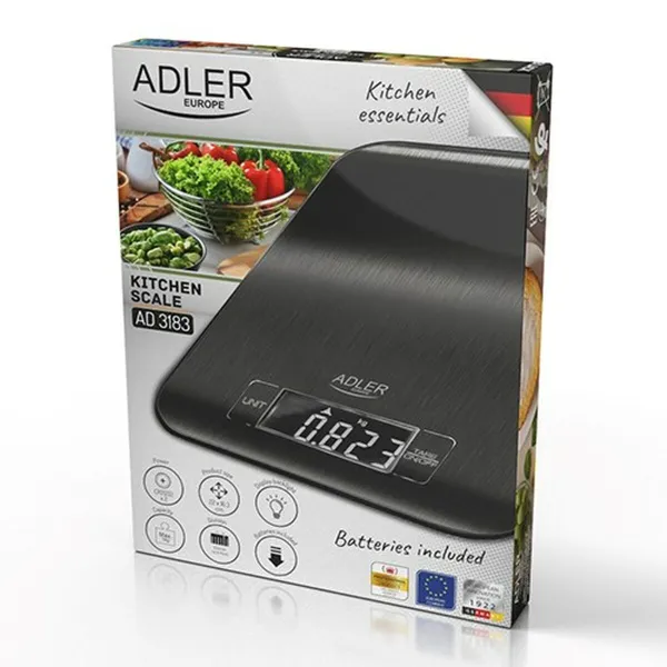 Keittiövaaka Adler AD 3183b Musta 5 kg